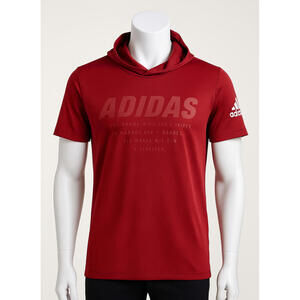 Adidas Daily Short-Sleeve Hoodie Freelift Men Red Size M